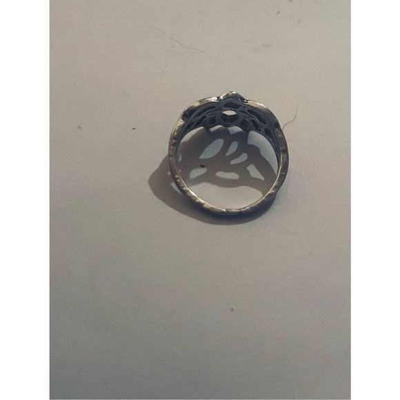 Silver tribal cut-out BOHO LOTUS FLOWER RING - Picture 3 of 6